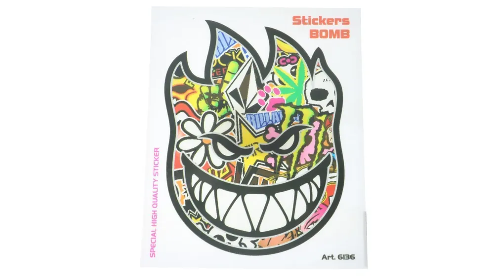 Stickerbomb Sticker Flame, Aufklebergröße 10x12cm Preis Gesenkt