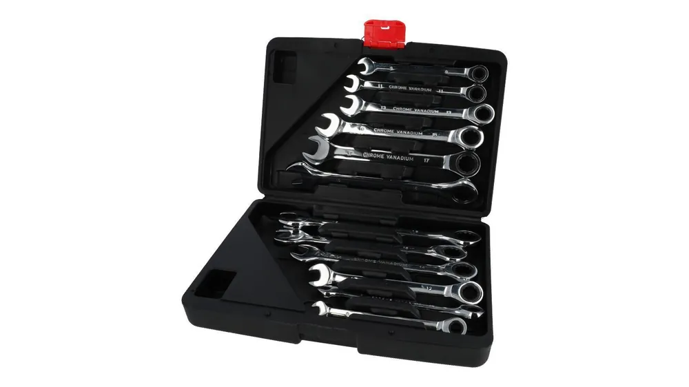 Sichere Zahlung Maul- und Ratschenringschlüssel Set 12-teilig, 8-19mm