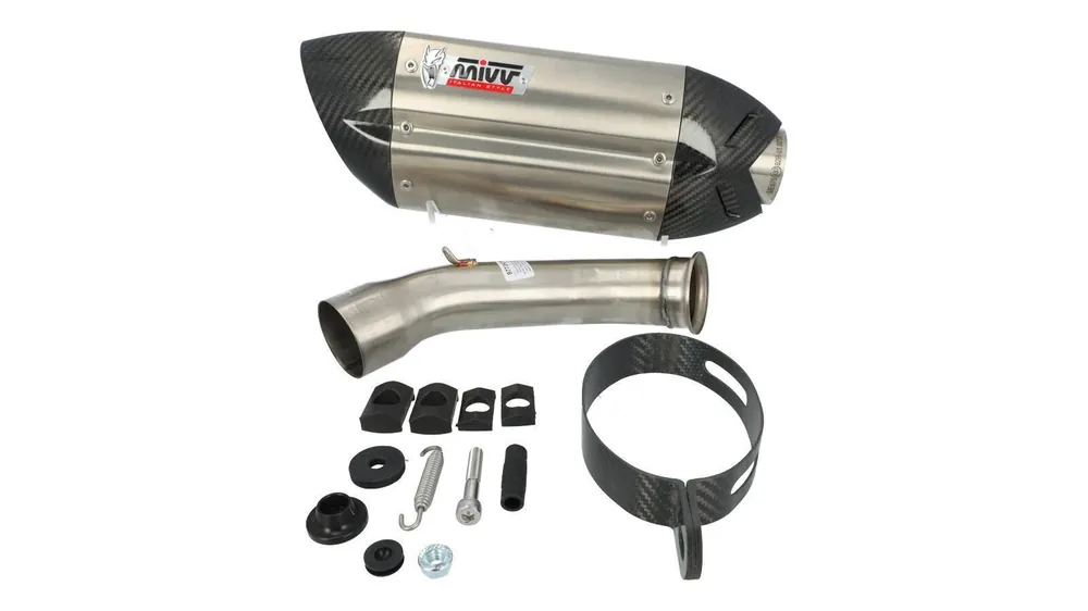 Sonderangebot Slip- On Endschalldämpfer MIVV Suono Edelstahl KTM Duke 125/390 Bj. 17-20, mit EG-BE