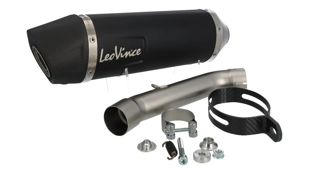 Slip-On Endschalldämpfer LeoVince ONE EVO Black KTM Duke 125/390 Bj. 21-23, mit EG-BE Highlight