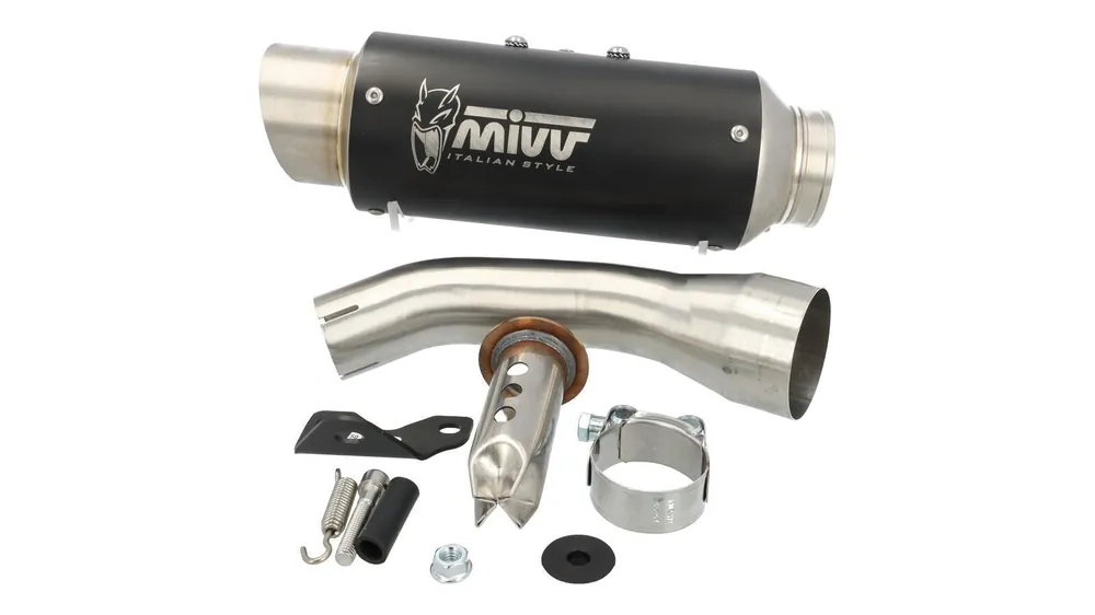Bestpreis Slip- On Endschalldämpfer MIVV GP Pro Black Line KTM Duke 125 Bj. 21-23, mit EG-BE
