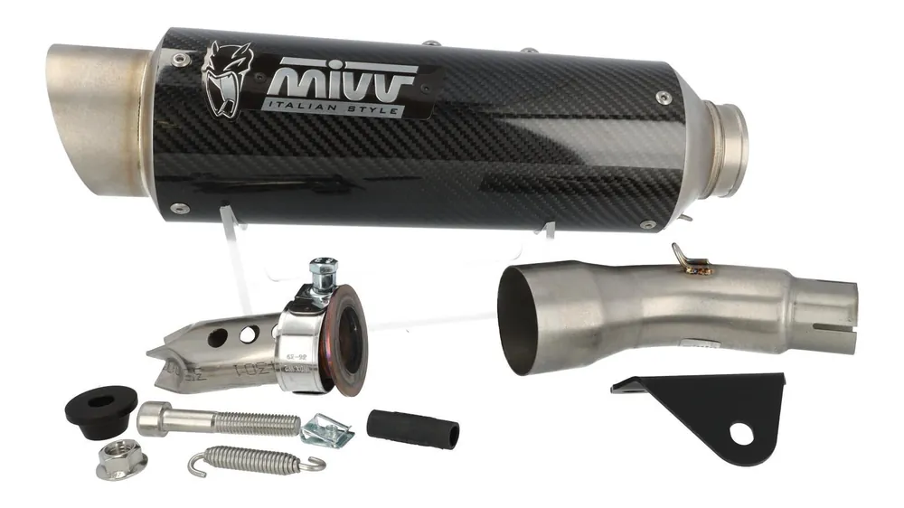 Zertifiziert Slip- On Endschalldämpfer MIVV GP Pro Carbon Kawasaki Ninja/Z 125 Bj. 19-22 (E4,E5), mit EG-BE