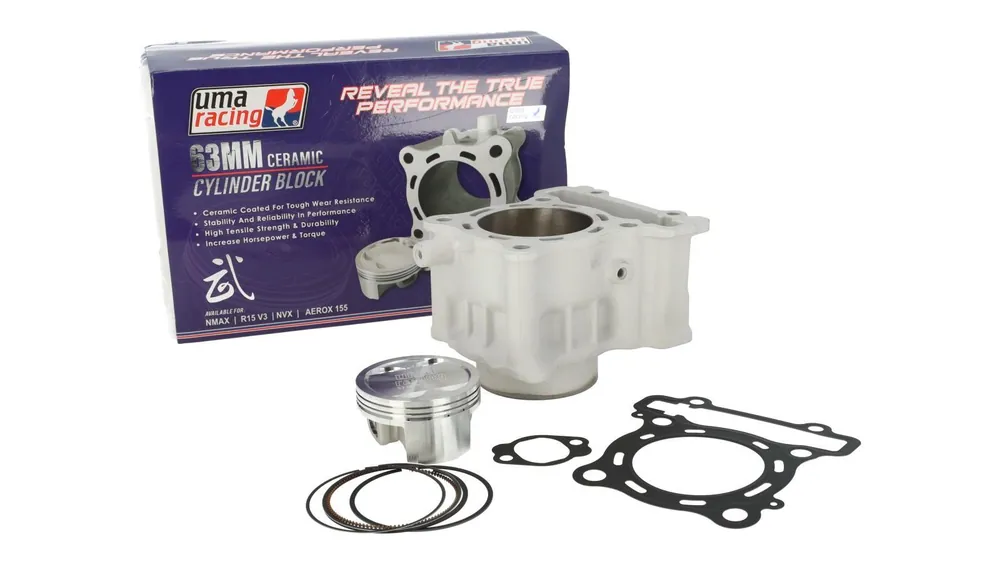 Top-Preis Zylinderkit UMA 183cc Ceramic Forged Yamaha/ Minarelli YI-5 Motoren (Yamaha YZF-R, MT 125, Beta RR, usw.), Schmiedekolben