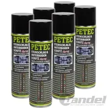 6x500ml PETEC STEINSCHLAG & UNTERBODENSCHUTZ KAUTSCHUK SCHWARZ SPRAY ROSTSCHUTZ Preiswert