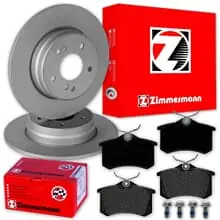 Billig ZIMMERMANN BREMSSCHEIBEN + BELÄGE HINTEN für VW LUPO POLO 6N 6KV AROSA CORDOBA
