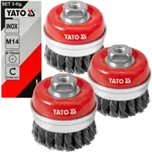 3x YATO TOPFBÜRSTE Ø 75mm DRAHTBÜRSTE M14 FLEX WINKELSCHLEIFER STAHL RUNDBÜRSTE Neue Ware
