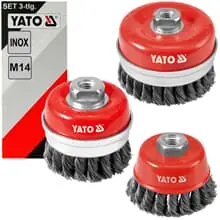 Nur Für Kurze Zeit 3x YATO TOPFBÜRSTE Ø 60+75+100mm DRAHTBÜRSTE M14 FLEX WINKELSCHLEIFER RUNDBÜRSTE