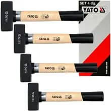 4x YATO FÄUSTEL SCHLOSSERHAMMER SCHLOSSER HAMMER 1kg+1,25kg+1,5kg+2kg HOLZSTIEL Preiswert