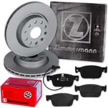 ZIMMERMANN BREMSSCHEIBEN 314mm + BELÄGE VORNE für AUDI A4 B9 8W + AUDI A5 F5 Neu