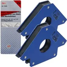 2 BGS KRAFT-MAGNETHALTER MAGNET HALTER bis 32 KG SCHWEIßEN WINKELMAGNET ANSCHLAG Expressversand