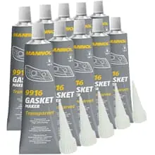 Preisreduziert 10x 85g MANNOL GASKET MAKER TRANSPARENT DICHTMASSE KLEBER SCHEINWERFER BLINKER