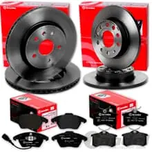 brembo BREMSSCHEIBEN + BELÄGE VORNE+HINTEN für VW GOLF 5 6 AUDI A3 8P YETI LEON Neuheit