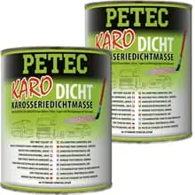 Must-Have 2x 1L DOSE PETEC KARO-DICHT KAROSSERIEDICHTMASSE GRAU KAUTSCHUKBASIS STREICHBAR