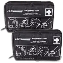 2xKFZ VERBANDTASCHE ROT AUTO VERBANDKASTEN PKW ERSTE-HILFE KASTEN DIN 13164-2014 Angebot