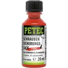 1x 20ml PETEC SCHRAUBENSICHERUNGSLACK ROT PINSELFLASCHE SCHRAUBEN PLOMBENLACK Wochenendangebot