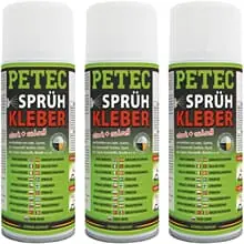 Angebot 3x 400ml PETEC SPRÜHKLEBER TRANSPARENT UNIVERSAL KONTAKTKLEBER INNEN + AUßEN