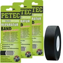 Jetzt Kaufen 3x5 METER PETEC POWER BAND REPARATURBAND SELBSTVERSCHWEIßEND KLEBEBAND SCHWARZ