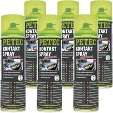 Preiswert 6x500ml PETEC KONTAKTSPRAY ELECTRONIC KONTAKTREINIGER KORROSIONSSCHUTZ SPRAYDOSE