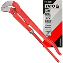 YATO ROHRZANGE ROHRSCHLÜSSEL WASSERPUMPENZANGE S-Maul-Ø 1,5" ZOLL 38mm Garantierte Lieferung