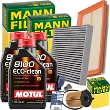 1x MANN-FILTERSET+MOTUL 0W30 passend für 0,9 FIAT 500+C 312+FIAT PANDA 312 319 Aktuell