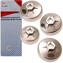 ALU ÖLFILTERSCHLÜSSEL KFZ ÖLFILTER KAPPE Ø65-75mm 4-tlg ÖL WECHSEL WERKZEUG SATZ Sale