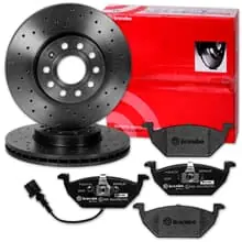 Abverkauf brembo GELOCHTE SPORT-BREMSSCHEIBEN + BELÄGE VORNE für VW POLO 6R 6C AUDI A1 8X