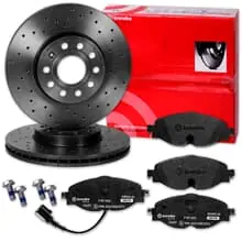brembo GELOCHTE BREMSSCHEIBEN+ BELÄGE VORNE für VW GOLF 7 AUDI A3 OCTAVIA LEON Schnäppchen