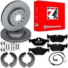 Zimmermann BREMSSCHEIBEN+ BELÄGE+ HANDBREMSE passend für BMW 3er E90 E91 E92 E93 Markenware