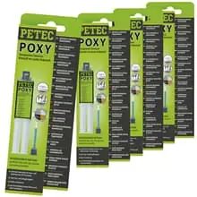 4x 98425 PETEC POXY 24ML 2K 2 KOMPONENTEN-KLEBSTOFF KLEBER TRANSPARENT UNIVERSAL Rabatt