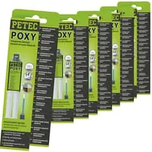 5x 98425 PETEC POXY 24ML 2K 2 KOMPONENTEN-KLEBSTOFF KLEBER TRANSPARENT UNIVERSAL Must-Have