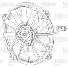 VALEO LÜFTER KÜHLER 396mm 500W für CITROËN BERLINGO C4 C5 C8 DS4 DS5 JUMPY Neu