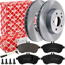 Garantierte Lieferung FEBI BREMSSCHEIBEN Ø295mm + BELÄGE + WK VORNE für MERCEDES W204 C+S204 W212 S212