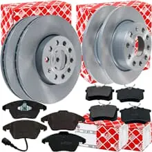 Neue Kollektion FEBI BREMSSCHEIBEN + BELÄGE VORNE + HINTEN für VW GOLF 5 6 AUDI A3 OCTAVIA LEON