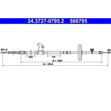 ATE HANDBREMSSEIL 1814mm passend für CHEVROLET CRUZE OPEL ASTRA 24.3727-0795.2 Top-Preis