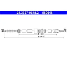 ATE HANDBREMSSEIL 1722mm passend für FORD MONDEO 24.3727-0648.2 Bestseller