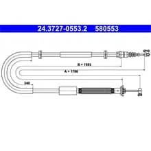 ATE HANDBREMSSEIL 1786mm passend für FIAT BRAVO STILO 24.3727-0553.2 Geprüft