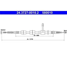 ATE HANDBREMSSEIL 1170mm passend für ALFA ROMEO 147 24.3727-0010.2 Billig