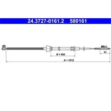 ATE HANDBREMSSEIL 1512mm passend für SEAT CORDOBA IBIZA VW POLO 24.3727-0161.2 Preis Gesenkt