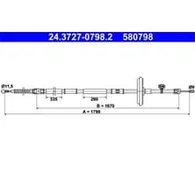 Ausverkauf ATE HANDBREMSSEIL 1798mm passend für CHEVROLET CRUZE OPEL ASTRA 24.3727-0798.2