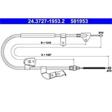 ATE HANDBREMSSEIL 1487mm passend für TOYOTA AYGO 24.3727-1953.2 Aktuell