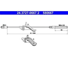 Markenware ATE HANDBREMSSEIL 360mm passend für FORD KUGA 24.3727-0667.2