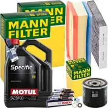 Begrenztes Angebot MANN INSPEKTIONSPAKET+5L MOTUL 5W-30 ÖL passend für DACIA LOGAN SANDERO MCV 2