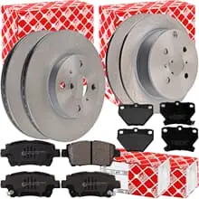 Sichere Zahlung FEBI BREMSSCHEIBEN + BELÄGE VORNE + HINTEN passend für TOYOTA YARIS 1999-2005