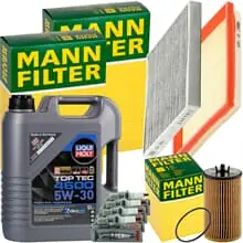 MANN INSPEKTIONSPAKET+5L LIQUI MOLY 5W-30 ÖL passend für OPEL ADAM S 1.4 150 PS Meistverkauft