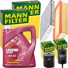 Markenware MANN INSPEKTIONSPAKET+5L MANNOL 0W-30 ÖL passend für CITROËN C3 OPEL CROSSLAND+X