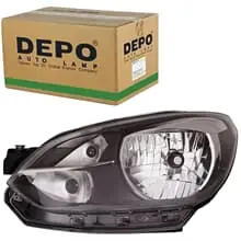 Neuheit DEPO H4 SCHEINWERFER RECHTS SCHWARZ MIT TAGFAHRLICHT PASSEND FÜR VW UP!