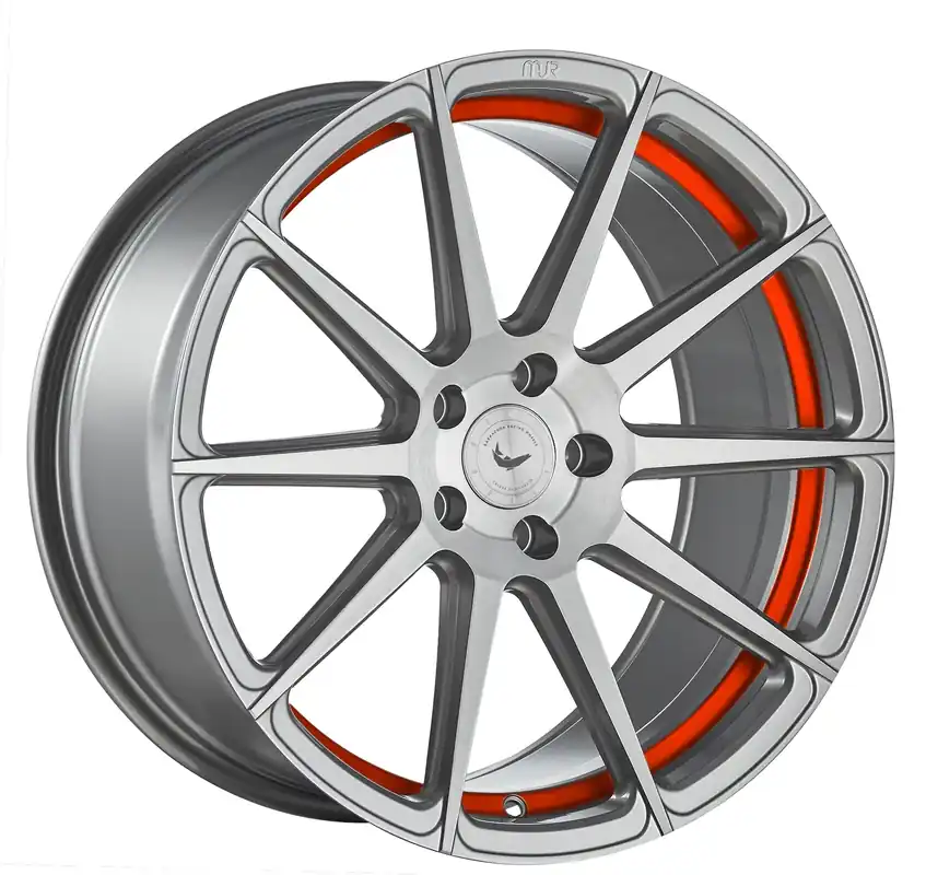 Begrenztes Angebot Barracuda Project 2,0 Alufelge 10,5x20 ET50 5x112 silver brushed/ undercut Color Trim rot