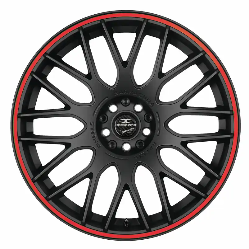 Geprüft Barracuda Karizzma Alufelge 8,5x19 ET40 5x105 115 Mattblack Puresports Color Trim rot