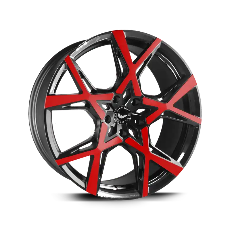 Barracuda Project 3.0 T8 Alufelge 8,5x18 ET40 5x108 Black gloss Flashred Ausverkauf