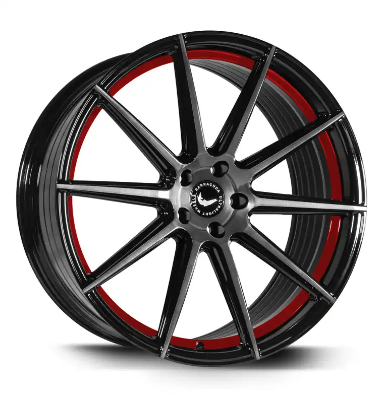 Preis Gesenkt Barracuda Project Two Alufelge 9x21 ET35 5x112 Higloss-Black brushed Surface/undercut Colour trim rot